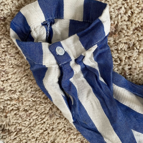 Blue and white striped nautical button down, small - Picture 4 of 5
